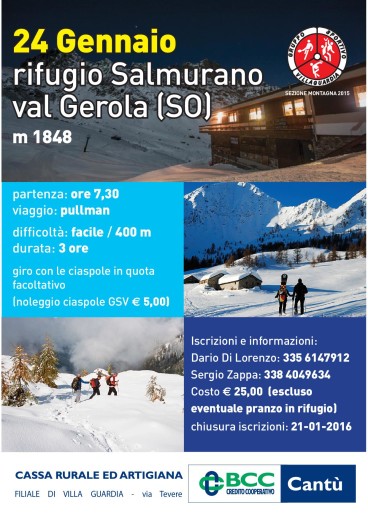 Ciaspolata in Val Gerola del 24 gennaio 2016